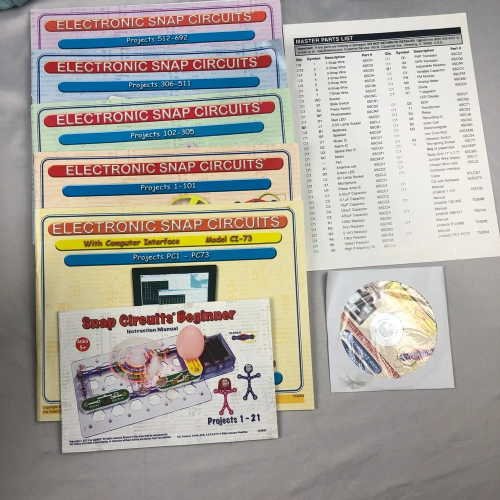 Elenco Snap Circuits Extreme SC-750 Electronics Discovery Kit 750+ Projects READ